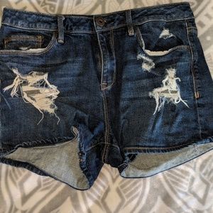 Jean distressed shorts
